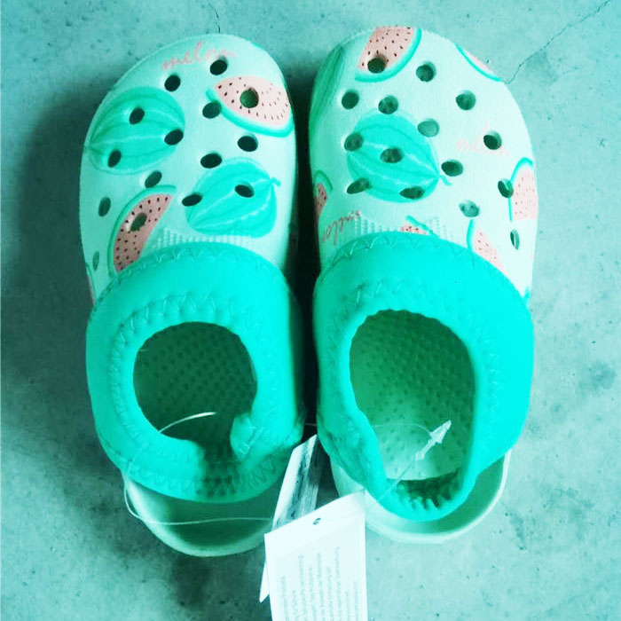 Round Dots Printing Glitter Clog for Kid