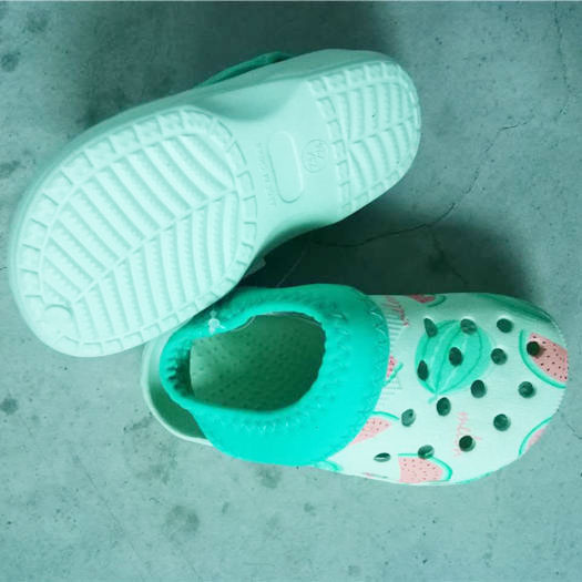 Round Dots Printing Glitter Clog for Kid