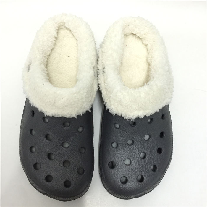 EVA Fur Lining Clog Winter Indoor Shoes for Man