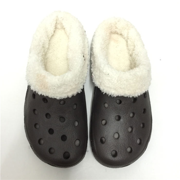 EVA Fur Lining Clog Winter Indoor Shoes for Man