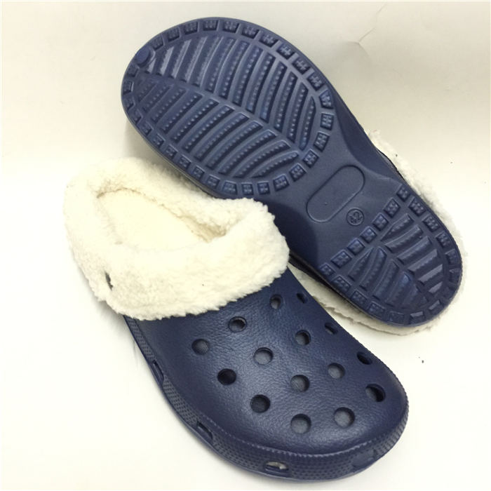 EVA Fur Lining Clog Winter Indoor Shoes for Man