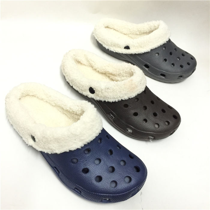 EVA Fur Lining Clog Winter Indoor Shoes for Man