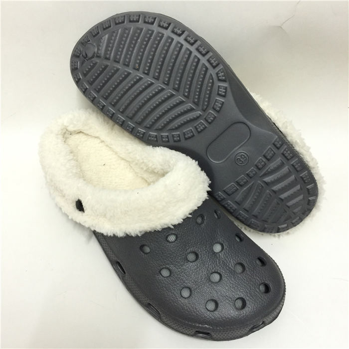 EVA Fur Lining Clog Winter Indoor Shoes for Man