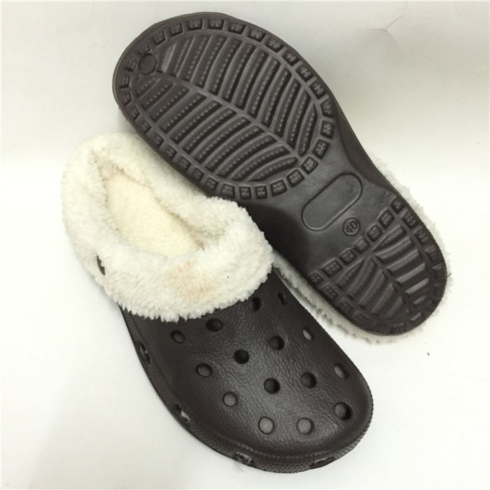 EVA Fur Lining Clog Winter Indoor Shoes for Man